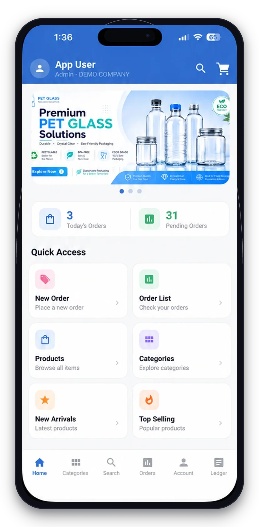 Order App Dashboard Preview