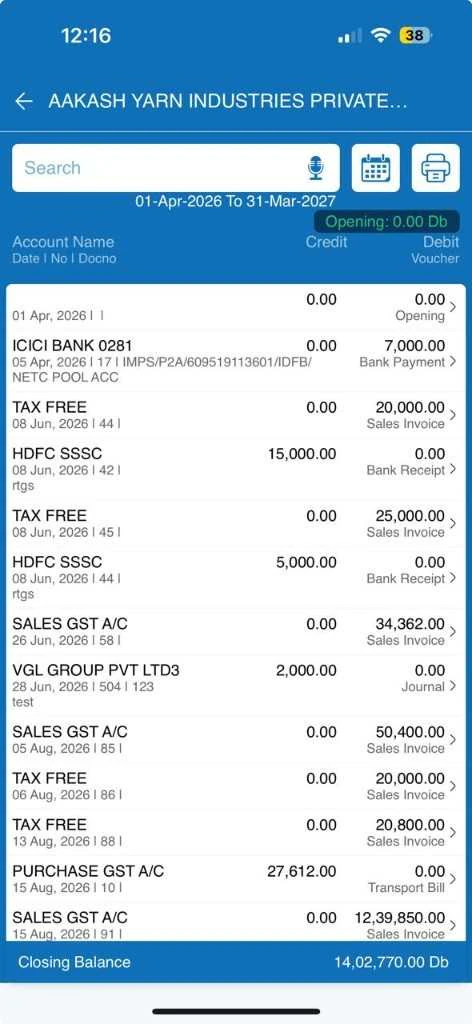 Account ledger
