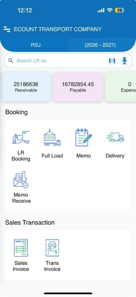 eCount Bilty dashboard