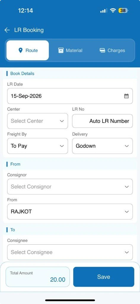 LR Booking form