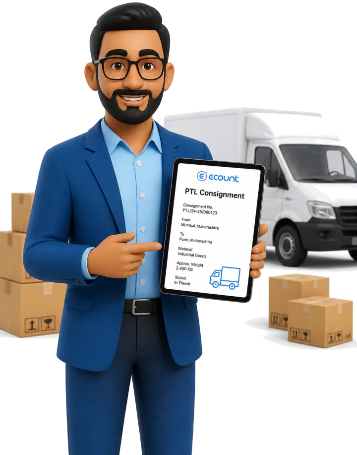 Character with headset and glasses wearing blue and yellow jacket with text 12 weekly reports delivered.