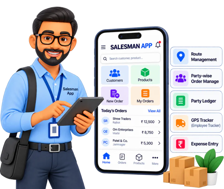 eCount Order App Salesman App — route selection